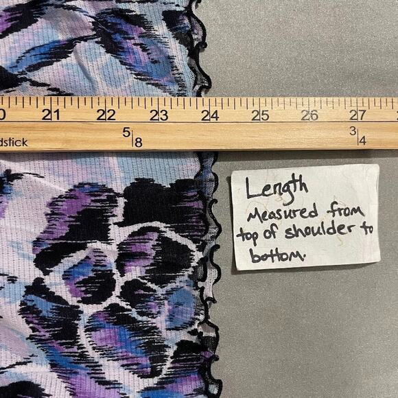 Axcess Size Large Pastel Mesh Babydoll Top Romantic Y2K Feminine Fairy Coquette - Picture 10 of 10